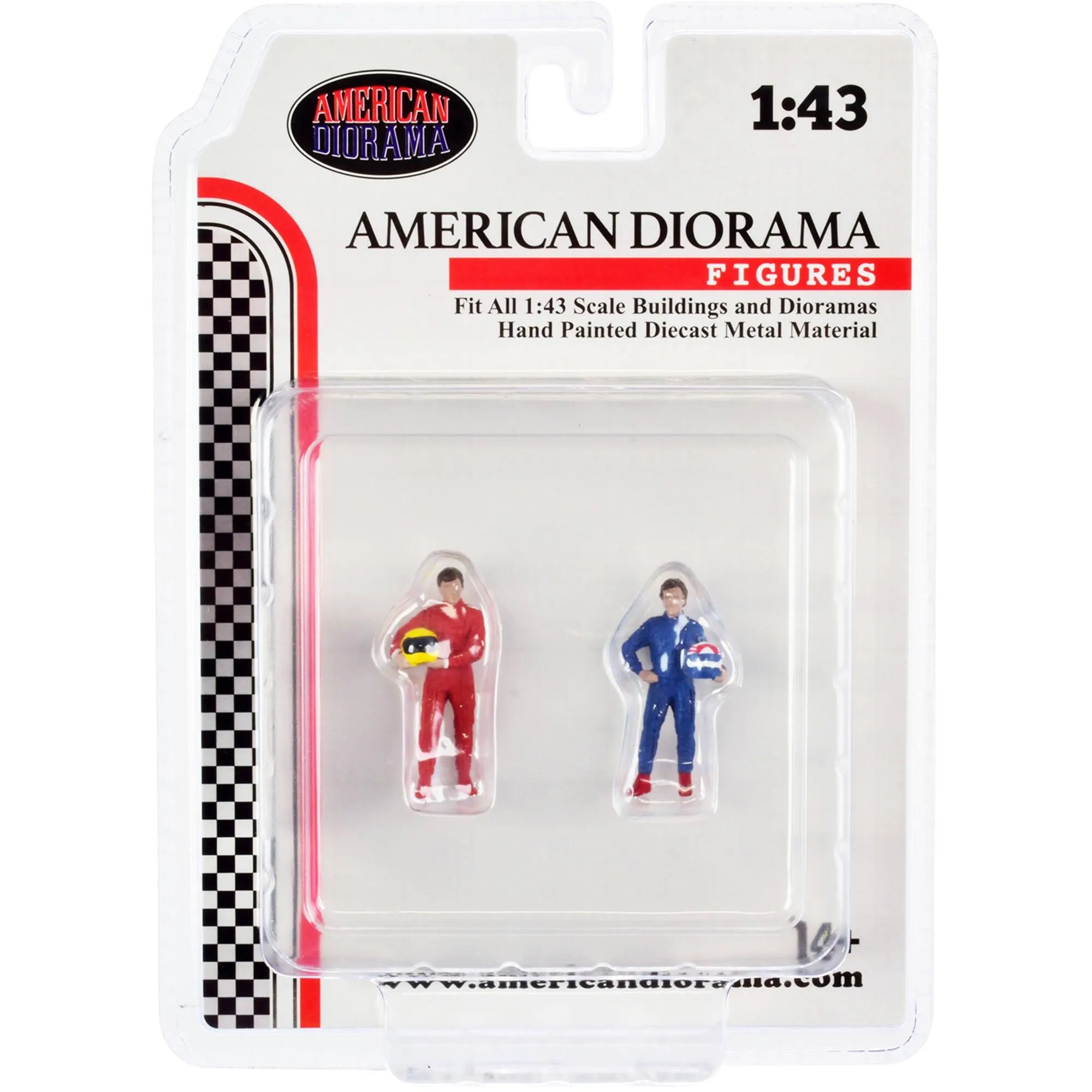 American Diorama Set of 2 Figures - "Racing Legends" 80's for 1/43 Scale Models