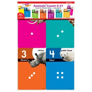 Animals Count 0-31 Educational Learning Set - Interactive Math Cards