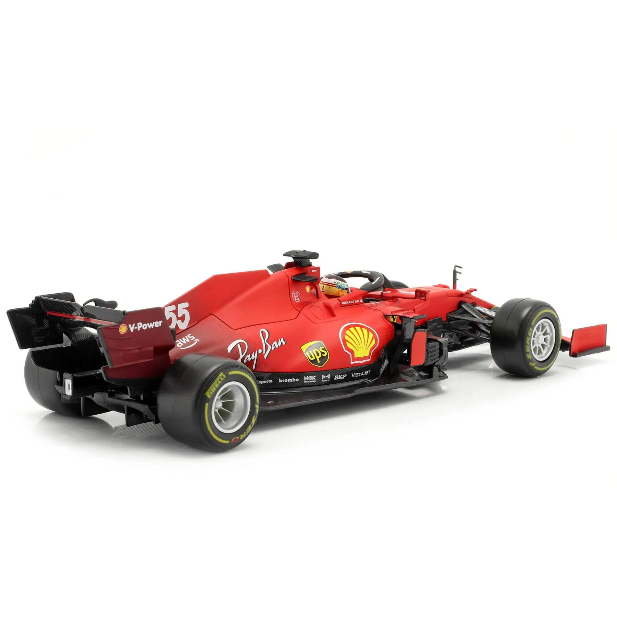 Bburago 1/18 Scale Diecast Model Car - Ferrari SF21 #55 Ferrari Racing Series