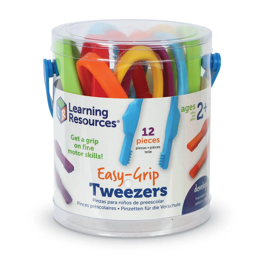 Easy Grip Tweezers | 12 Fine Motor Tools for Sorting, Counting & Sensory Play