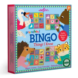 eeBoo Preschool Bingo Game - Things I Know - Educational Sorting & Memory Skills Toy for Kids Ages 3 