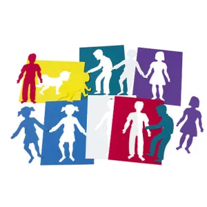 Family-Themed Plastic Art Stencils Set | 6-Piece Washable Drawing Templates