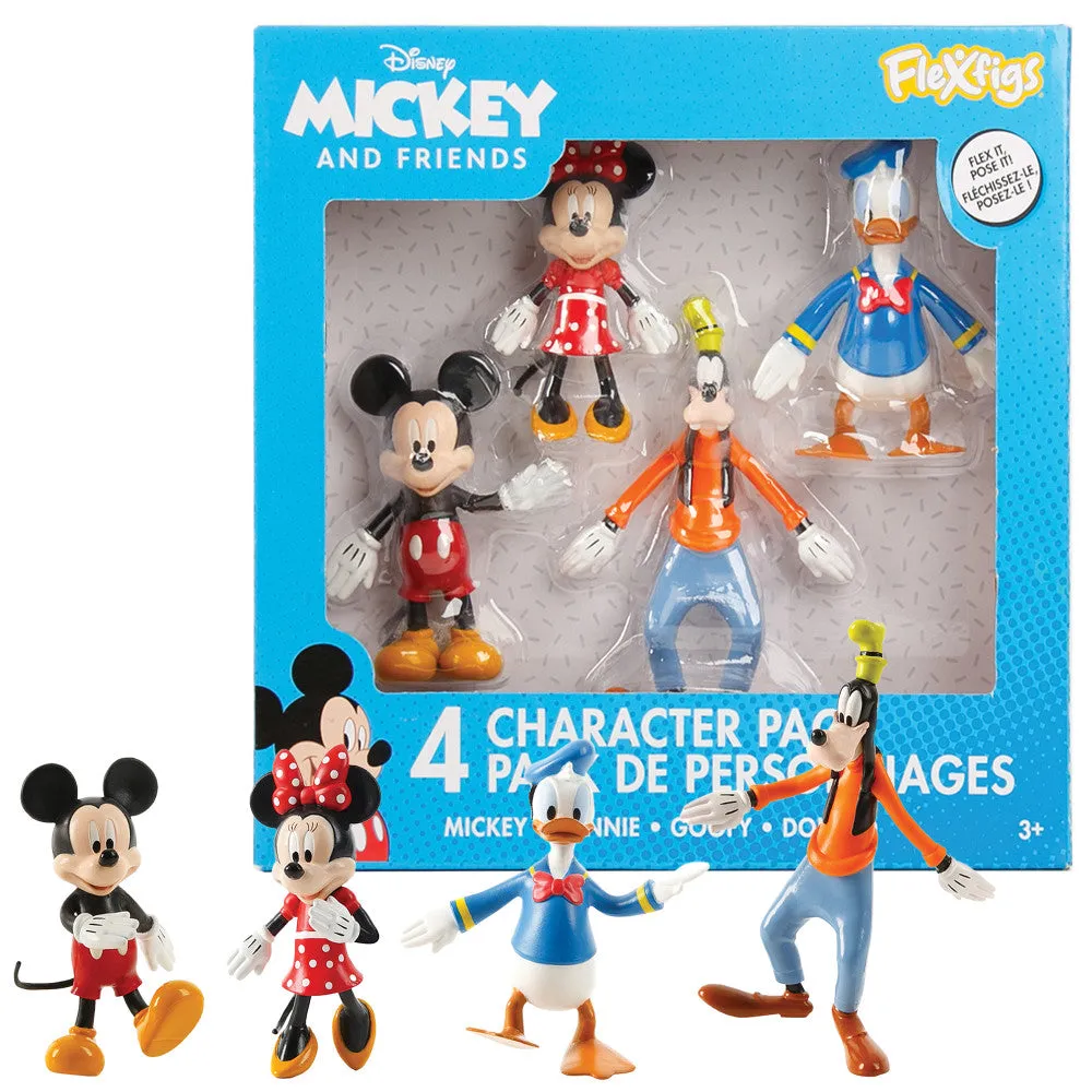 FleXfigs Mickey Mouse Adventure 4-Pack Articulated Figures
