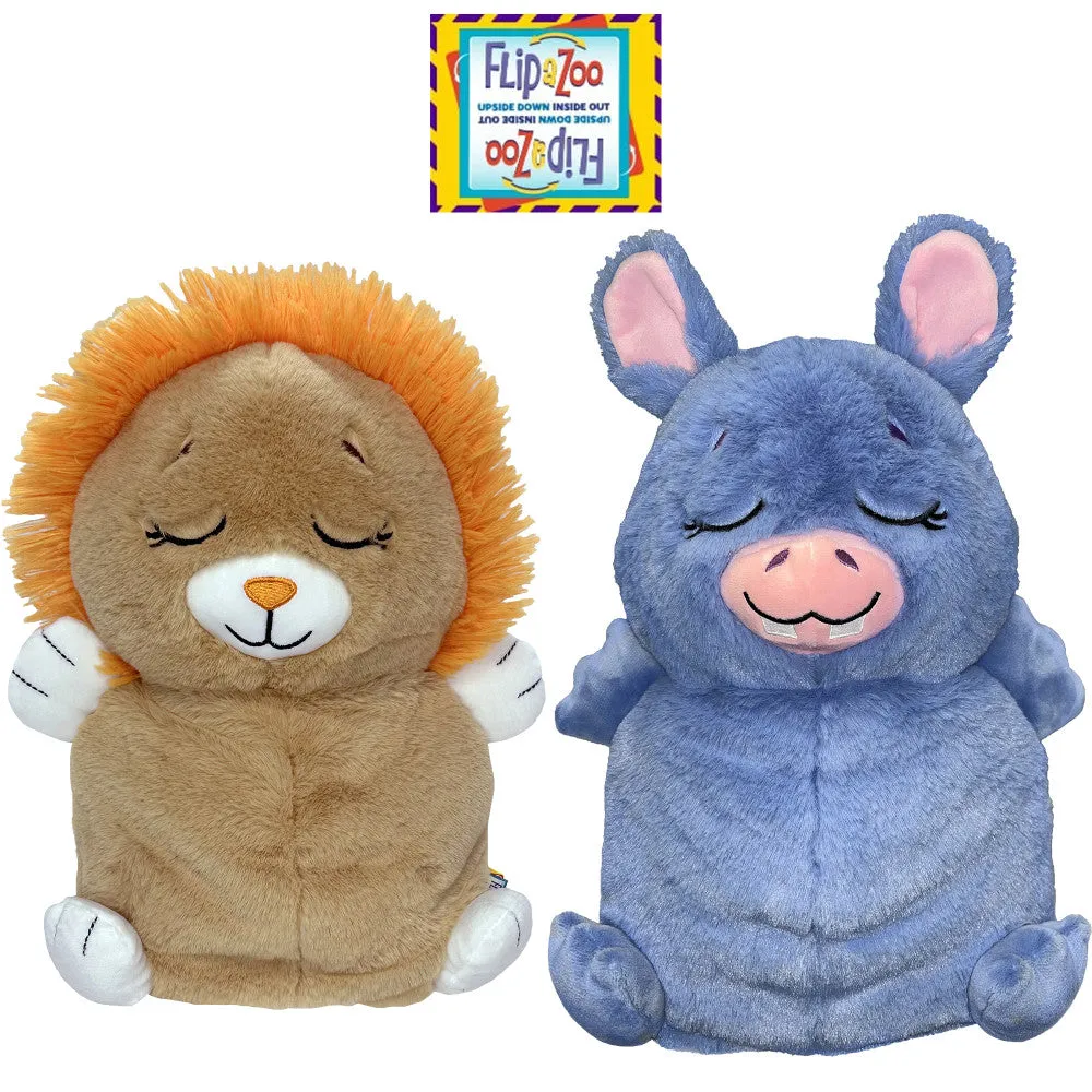 FlipaZoo Upside Down Inside Out 2-in-1 Plush - Lion to Hippo