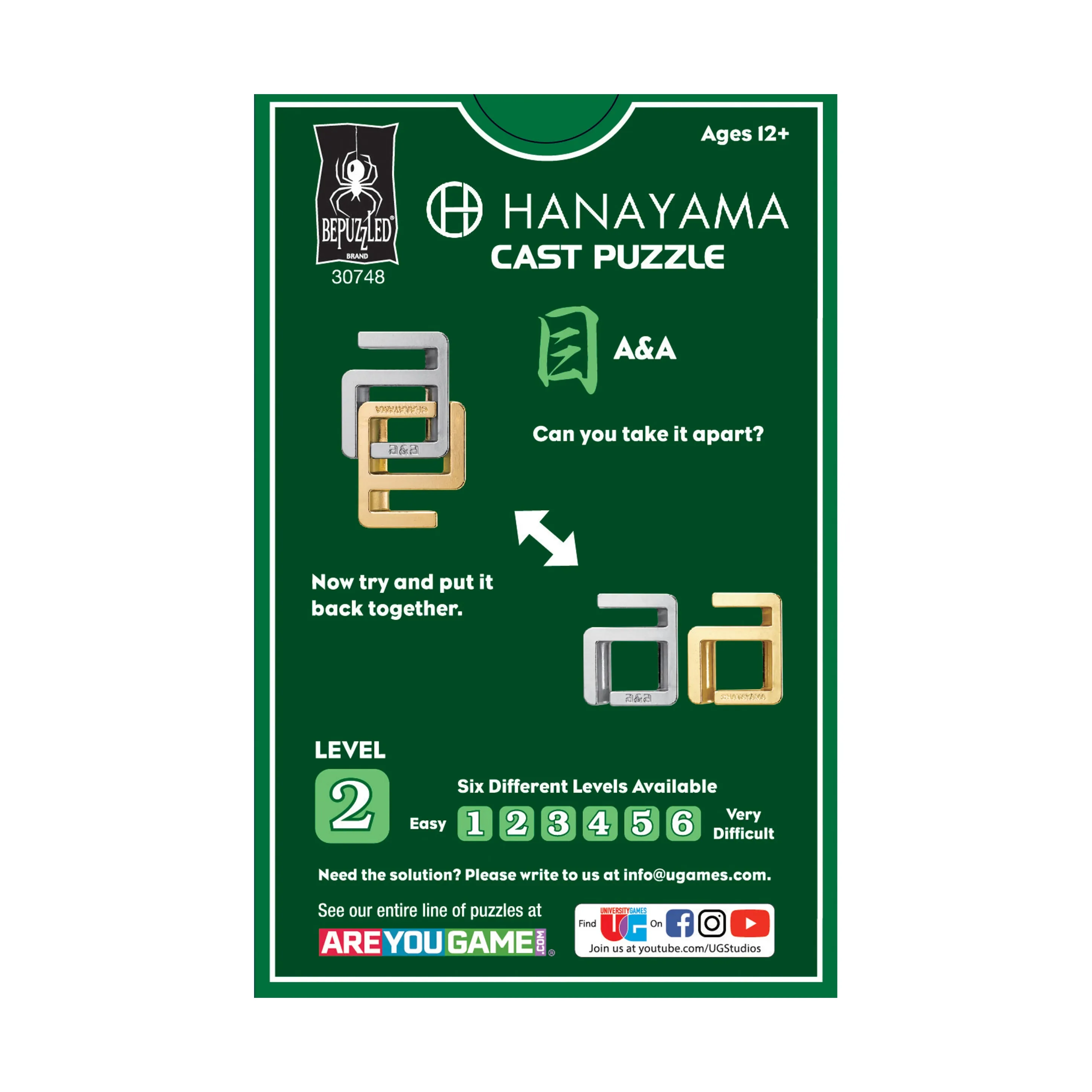 Hanayama Level 2 Cast Puzzle - A&A Challenge