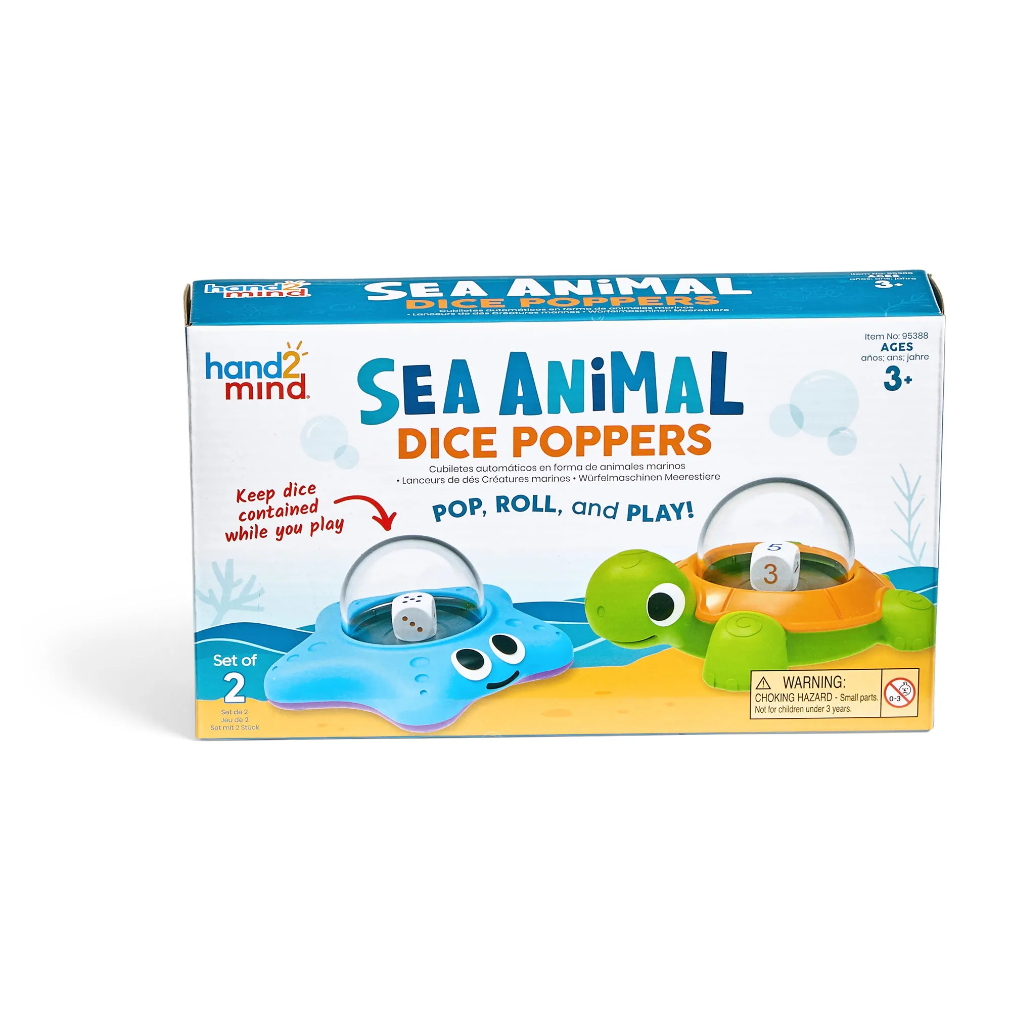 Hand2Mind Sea Animal Dice Poppers, Turtle & Starfish - Educational Counting Toy