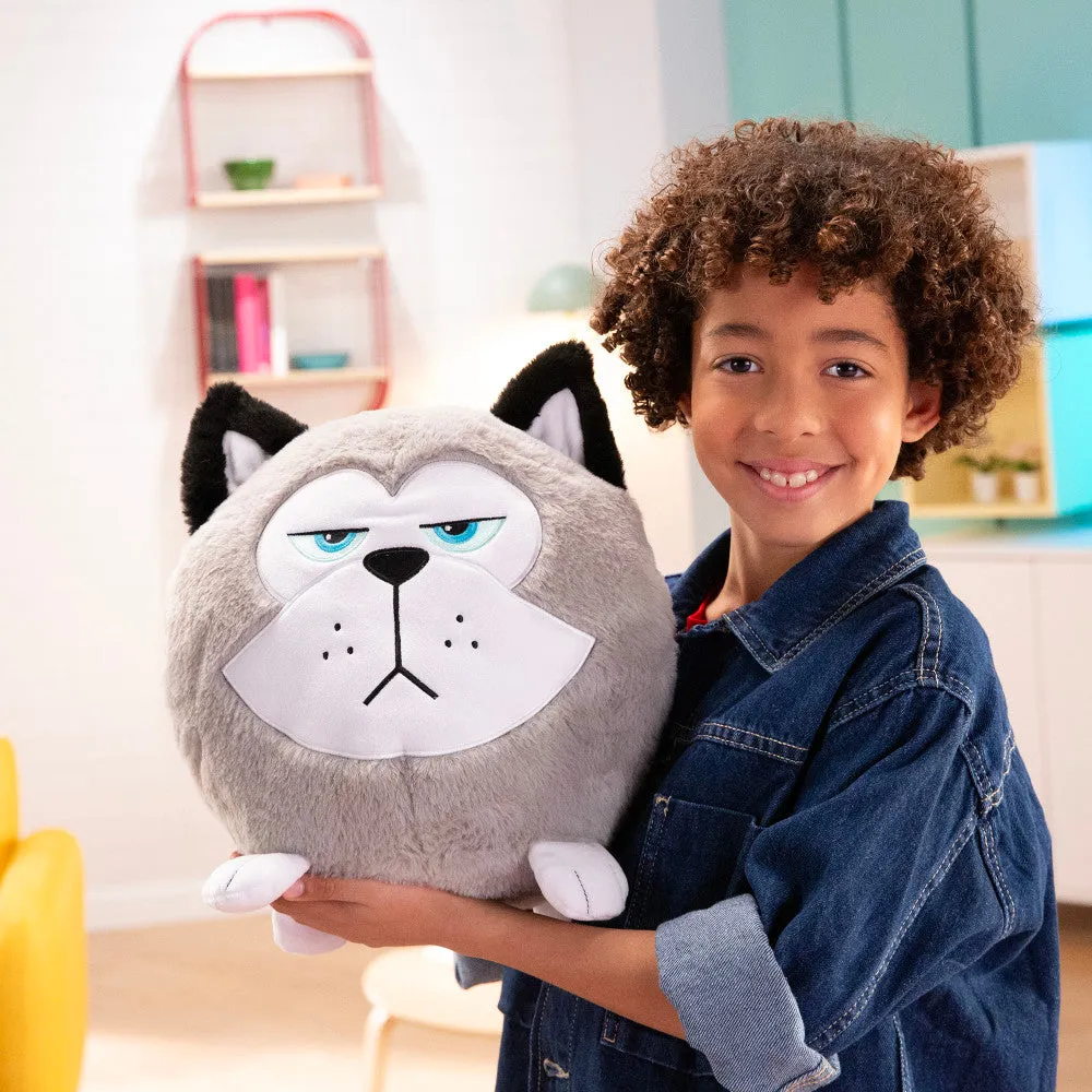 Hangry Petz Cooper Husky 12 inch Sound Plush - Grey & White