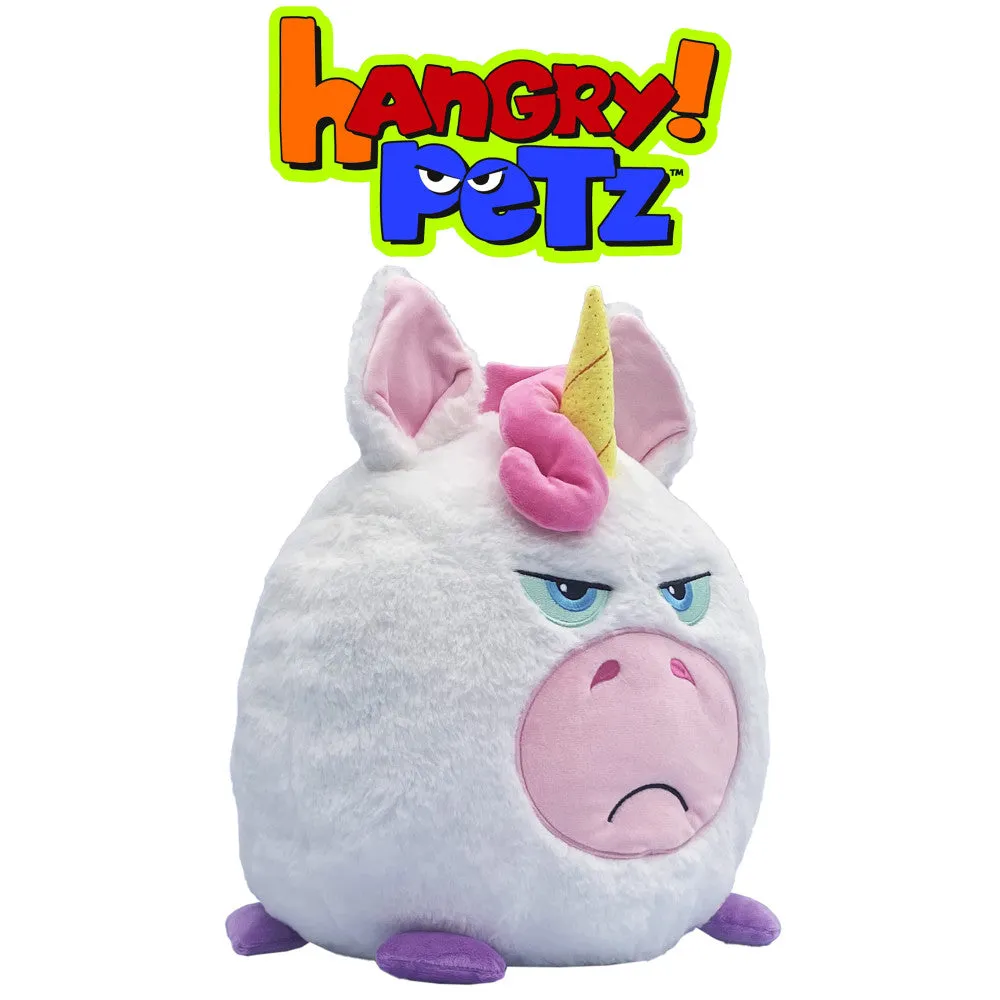 Hangry Petz Luna Unicorn 12 inch Talking Plush - White-Pink-Purple