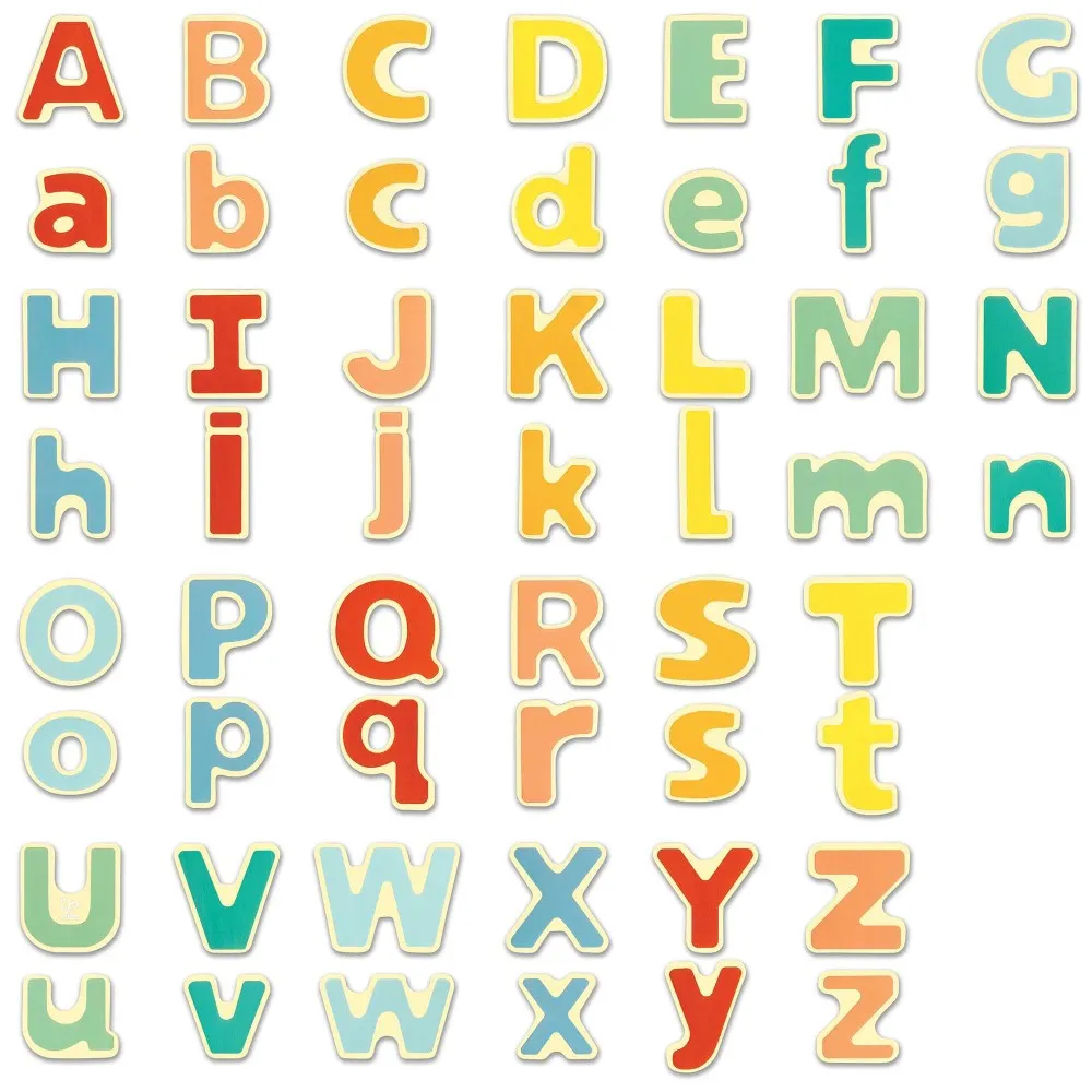 Hape Colorful Magnetic Alphabet Set - 52pcs ABC Wooden Magnets