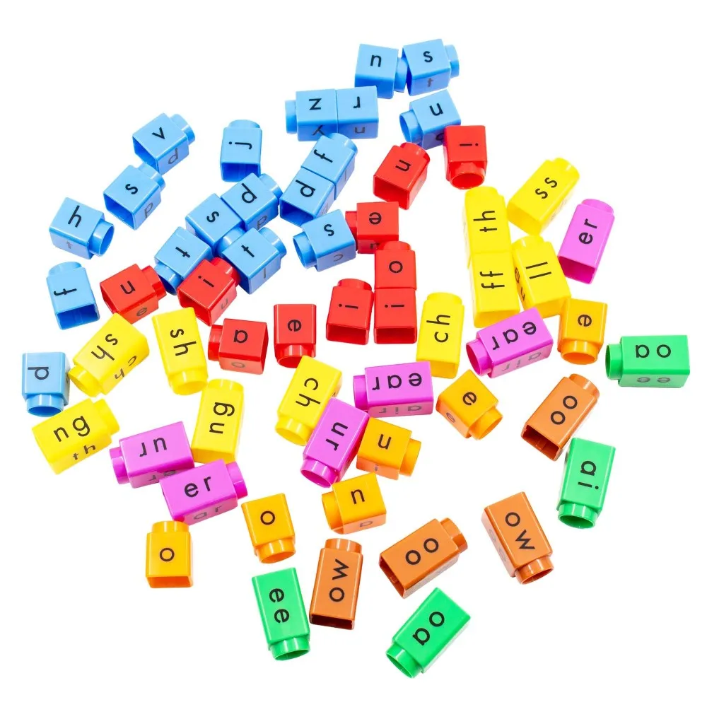 Junior Learning Rainbow Phonics - 58 Color-Coded Phonics Blox Set