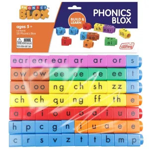 Junior Learning Rainbow Phonics - 58 Color-Coded Phonics Blox Set