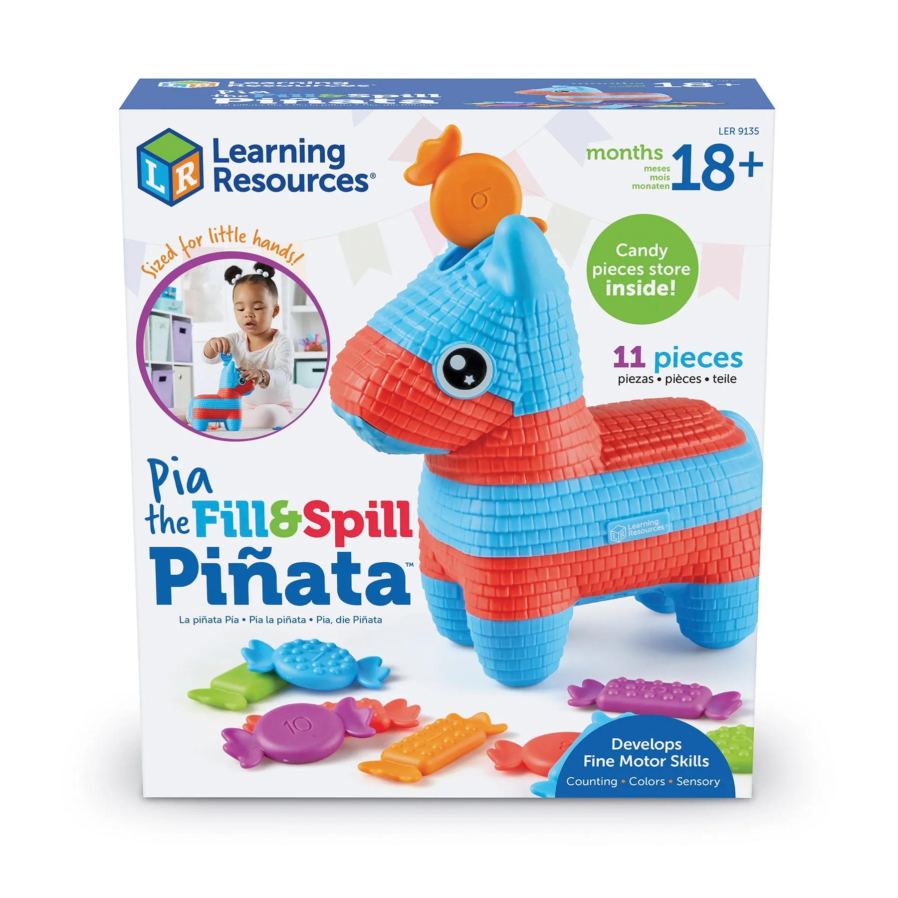 Learning Resources Pia the Fill & Spill Pinata - Colorful Candy Motor Skills Toy