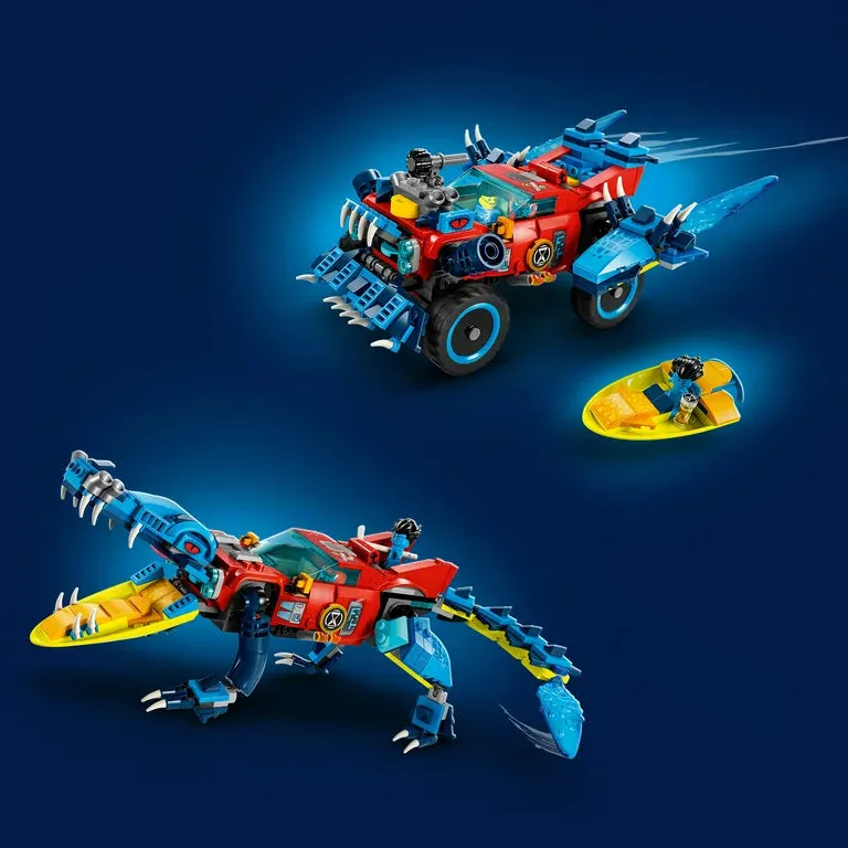 LEGO 6427658 DREAMZzz Crocodile Car 71458 Building Toy Set, Rebuilds from Car to Off-Roader Truck Toy and Mini-Boat, Features 3 Minifigures, Birthday Gift for 8 Year Olds