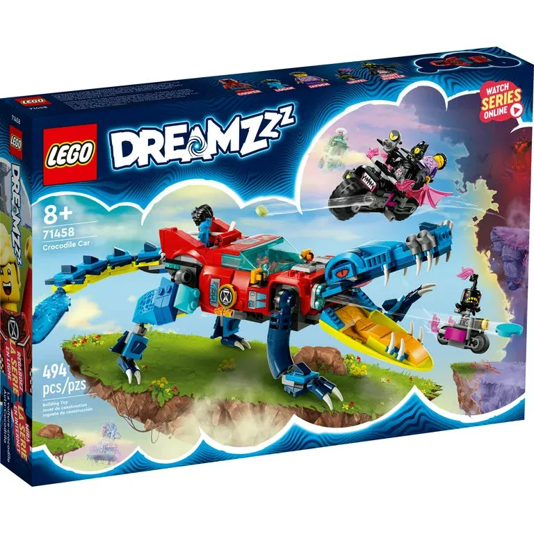 LEGO 6427658 DREAMZzz Crocodile Car 71458 Building Toy Set, Rebuilds from Car to Off-Roader Truck Toy and Mini-Boat, Features 3 Minifigures, Birthday Gift for 8 Year Olds