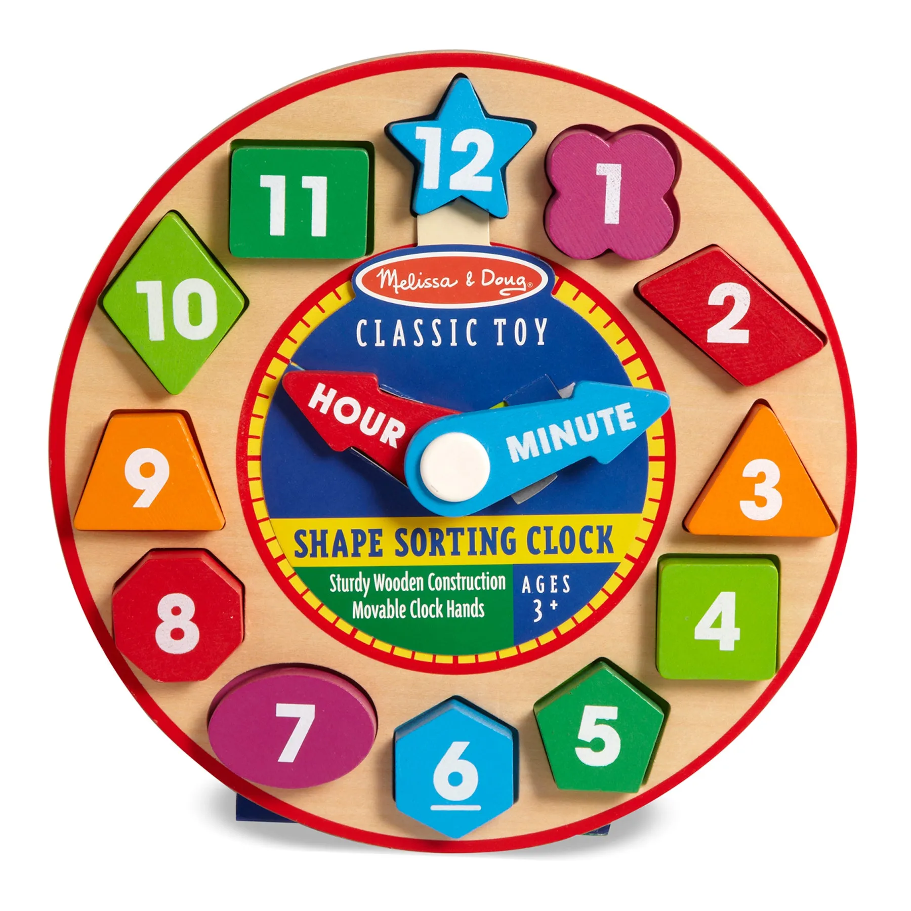 Melissa & Doug Shape Sorting Clock - Interactive Educational Toy