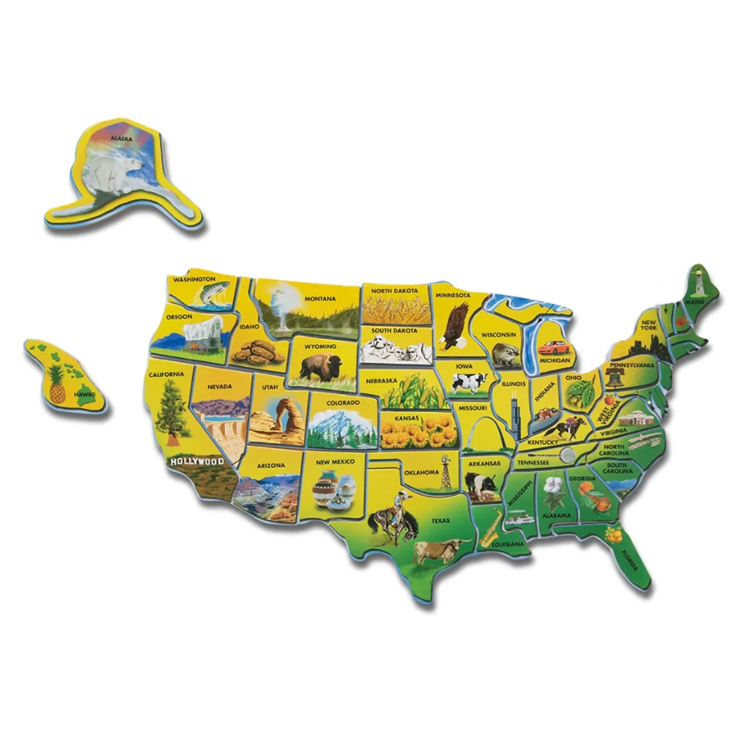 Melissa & Doug U.S.A. Map Wooden Puzzle - 45 Pieces - Interactive Geography Learning