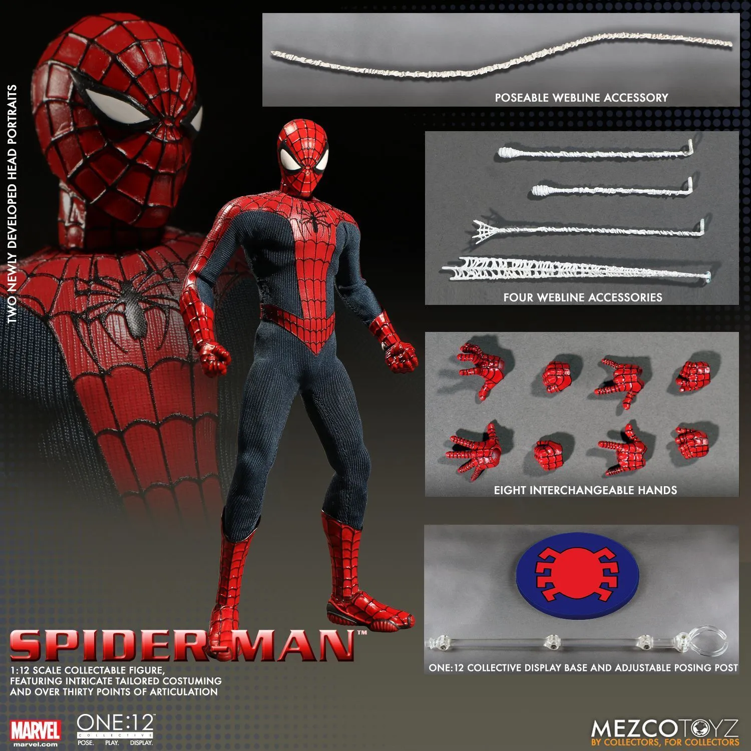Mezco Toyz ONE:12 Collective: Spider-Man Spiderman Action Figure