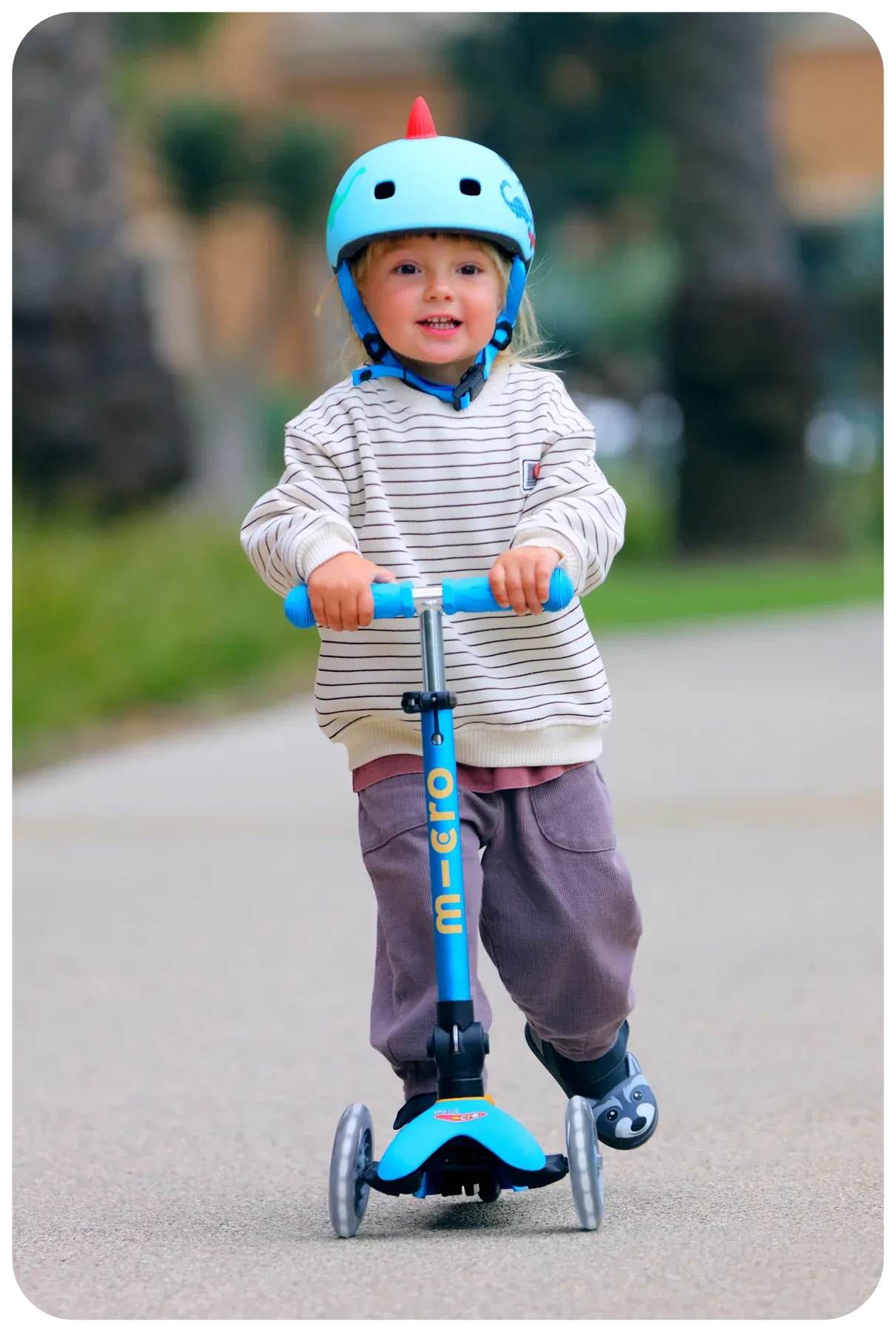 Micro Mini Foldable LED Scooter - Ocean Blue