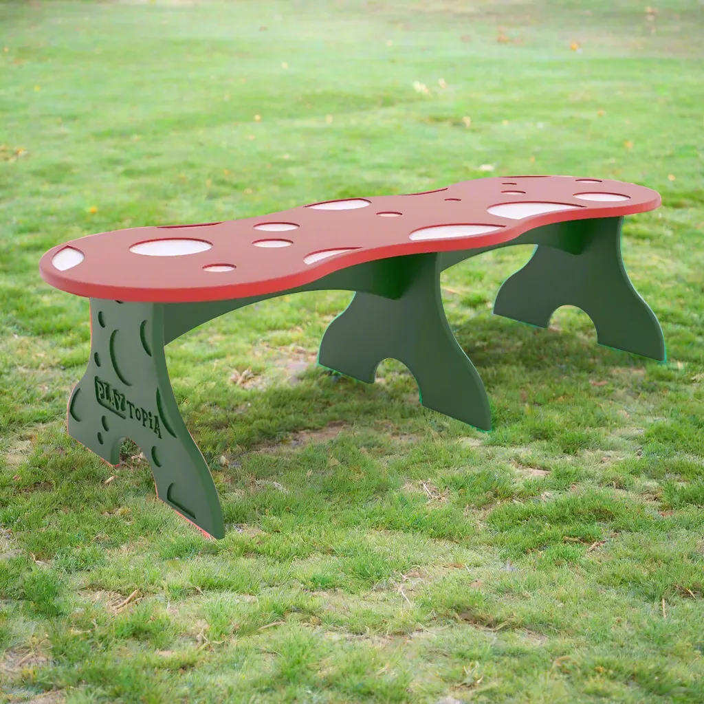 Mushroom Toddler Bench | Bright & Colorful Seating for Preschool Playgrounds