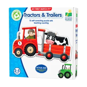 My First Match It! Tractors & Trailers - Colorful Counting Puzzle Set
