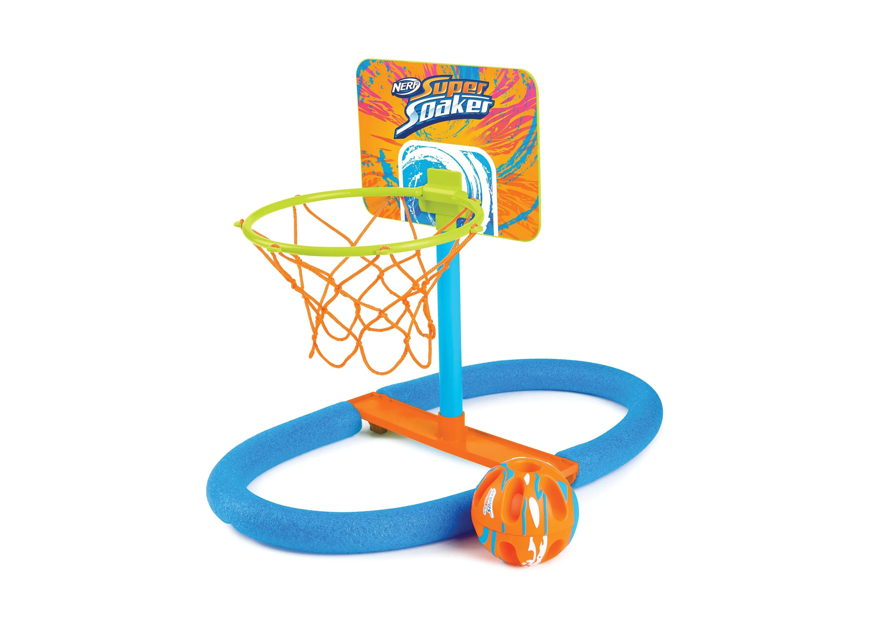 Nerf Super Soaker Dunk It Pool Hoops Set - Inflatable Basketball Game for Poolside Fun