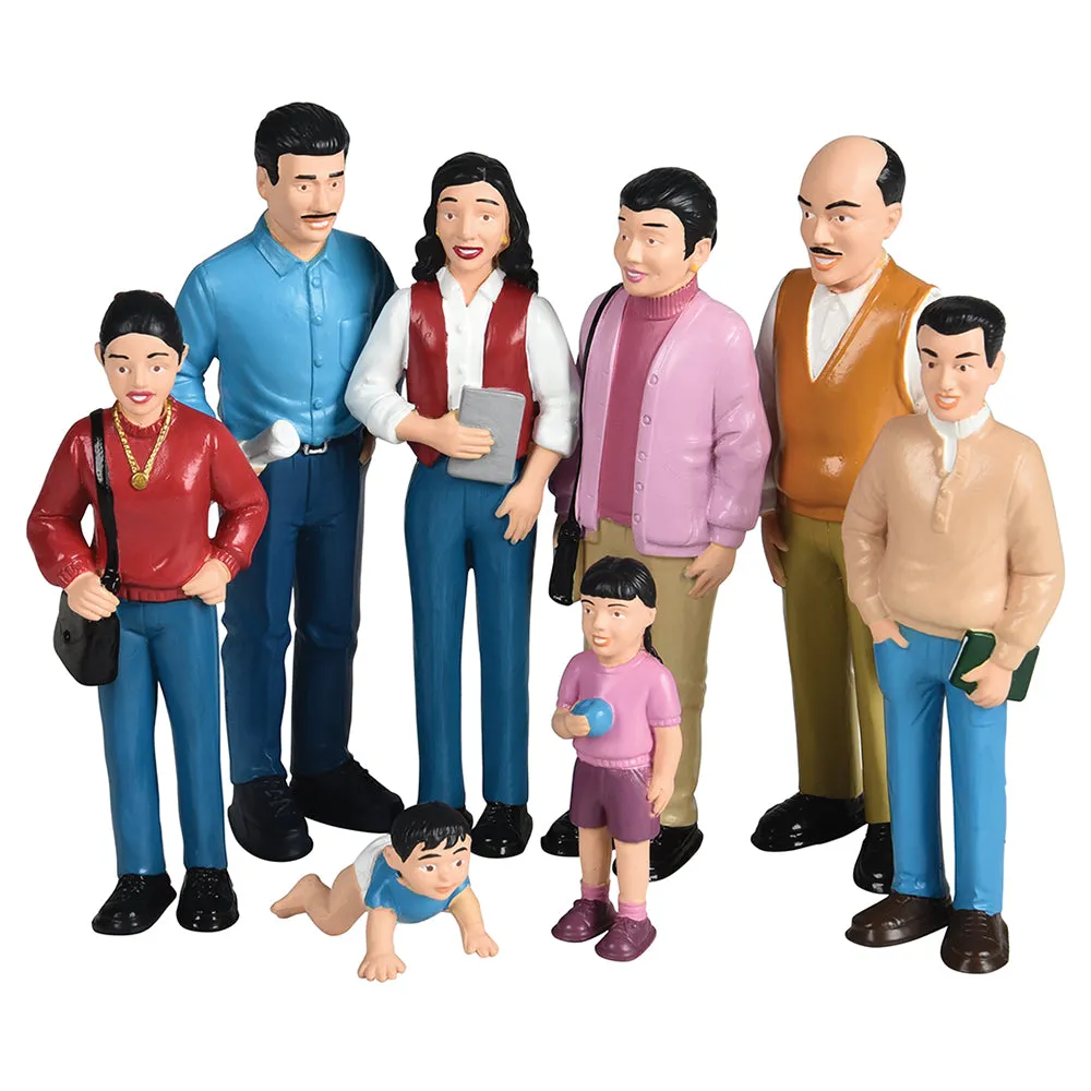 Pretend Play Vinyl Family Figurines | 32 Piece Multicultural Set