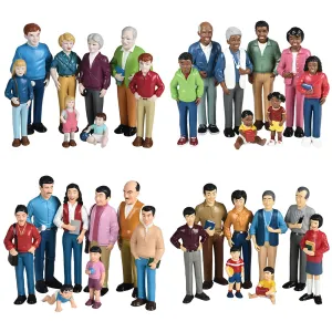 Pretend Play Vinyl Family Figurines | 32 Piece Multicultural Set