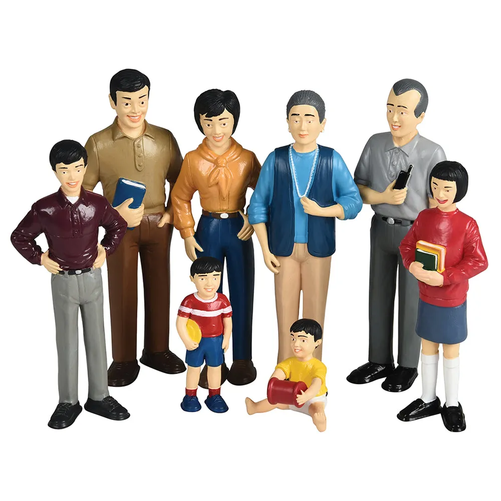 Pretend Play Vinyl Family Figurines | 32 Piece Multicultural Set