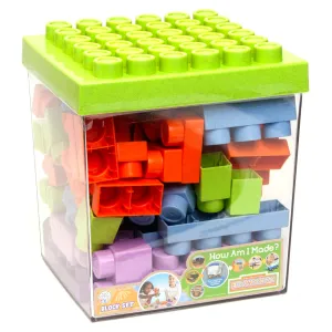 Roo Crew Eco Wood 75-Piece Block Set - Assorted Lid Colors, Ages 2 