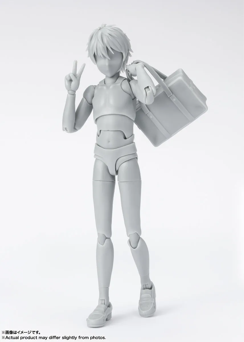 S.H. Figuarts Man Boy Male Body Kun (School Life Edition DX Set) Gray Action Figure
