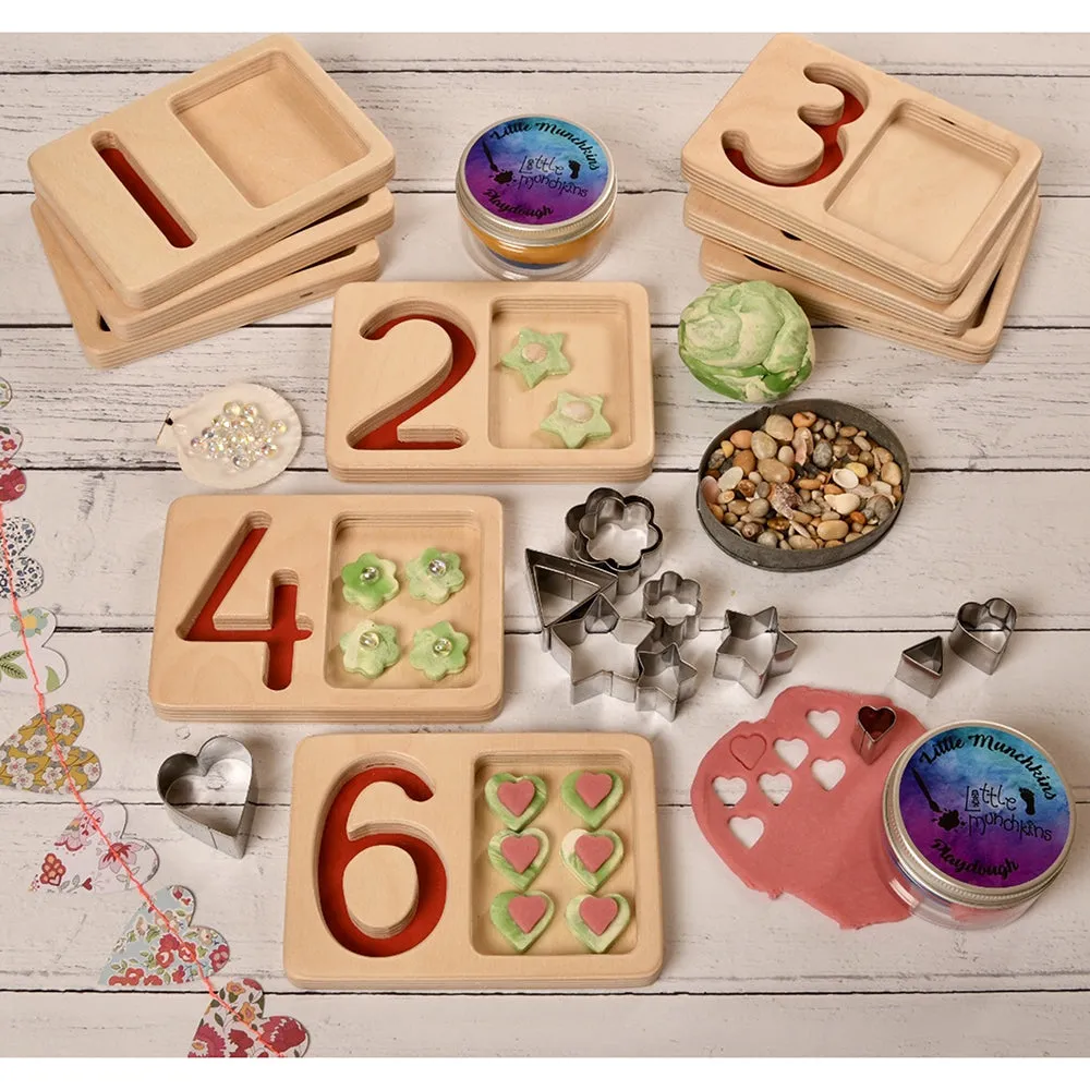 Tactile Wooden Number Trays 1–9 | Eco-Friendly Counting & Tracing Set