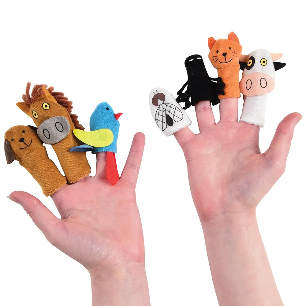 There Was an Old Lady Storytelling Puppet & Book Set | 8-Piece Doll and Finger Puppet Kit*