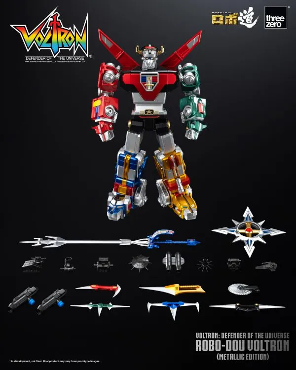 ThreeZero Voltron: Defender of the Universe ROBO-DOU Voltron (Metallic Edition) SDCC 2023 Exclusive Action Figure