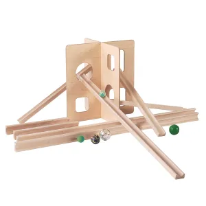 Tower & Pathways Building Set | 14-Piece Eco-Friendly Wooden Ramp Kit with Balls