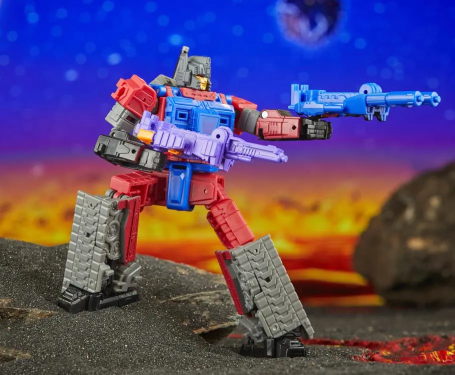 Transformers Generations Legacy United Deluxe Class G1 Universe Quake, Heater, and Tiptop Action Figure