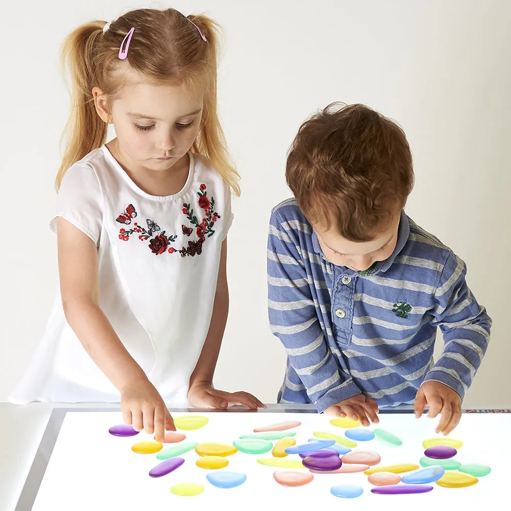 Translucent Rainbow Pebbles | Stacking, Sorting, and Color 36-Piece Play Set