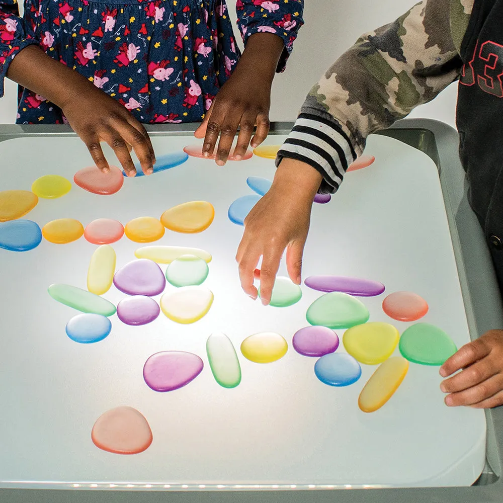 Translucent Rainbow Pebbles | Stacking, Sorting, and Color 36-Piece Play Set