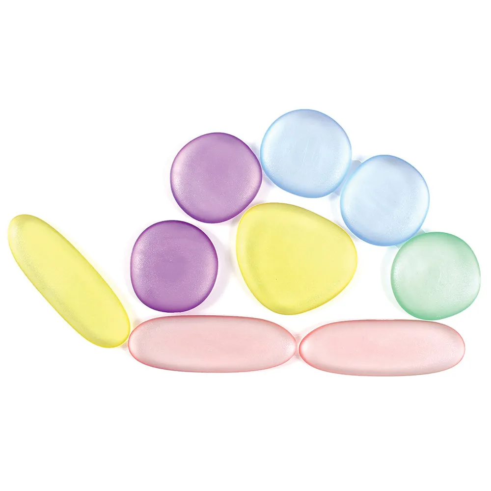 Translucent Rainbow Pebbles | Stacking, Sorting, and Color 36-Piece Play Set