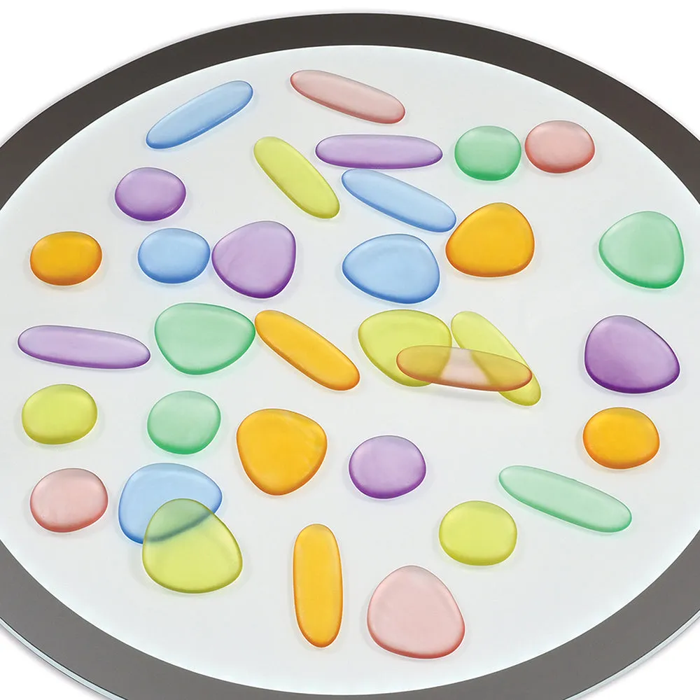 Translucent Rainbow Pebbles | Stacking, Sorting, and Color 36-Piece Play Set