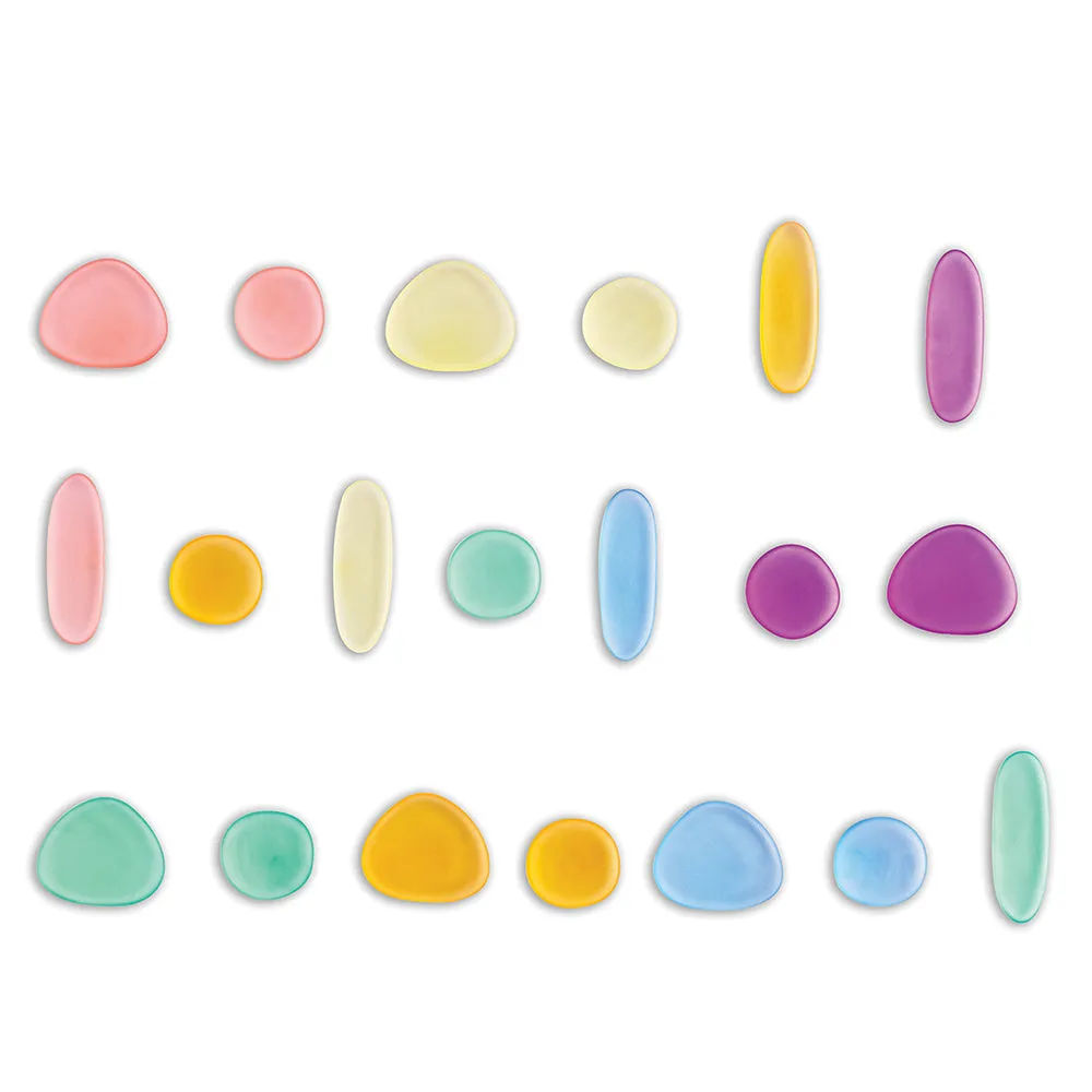 Translucent Rainbow Pebbles | Stacking, Sorting, and Color 36-Piece Play Set