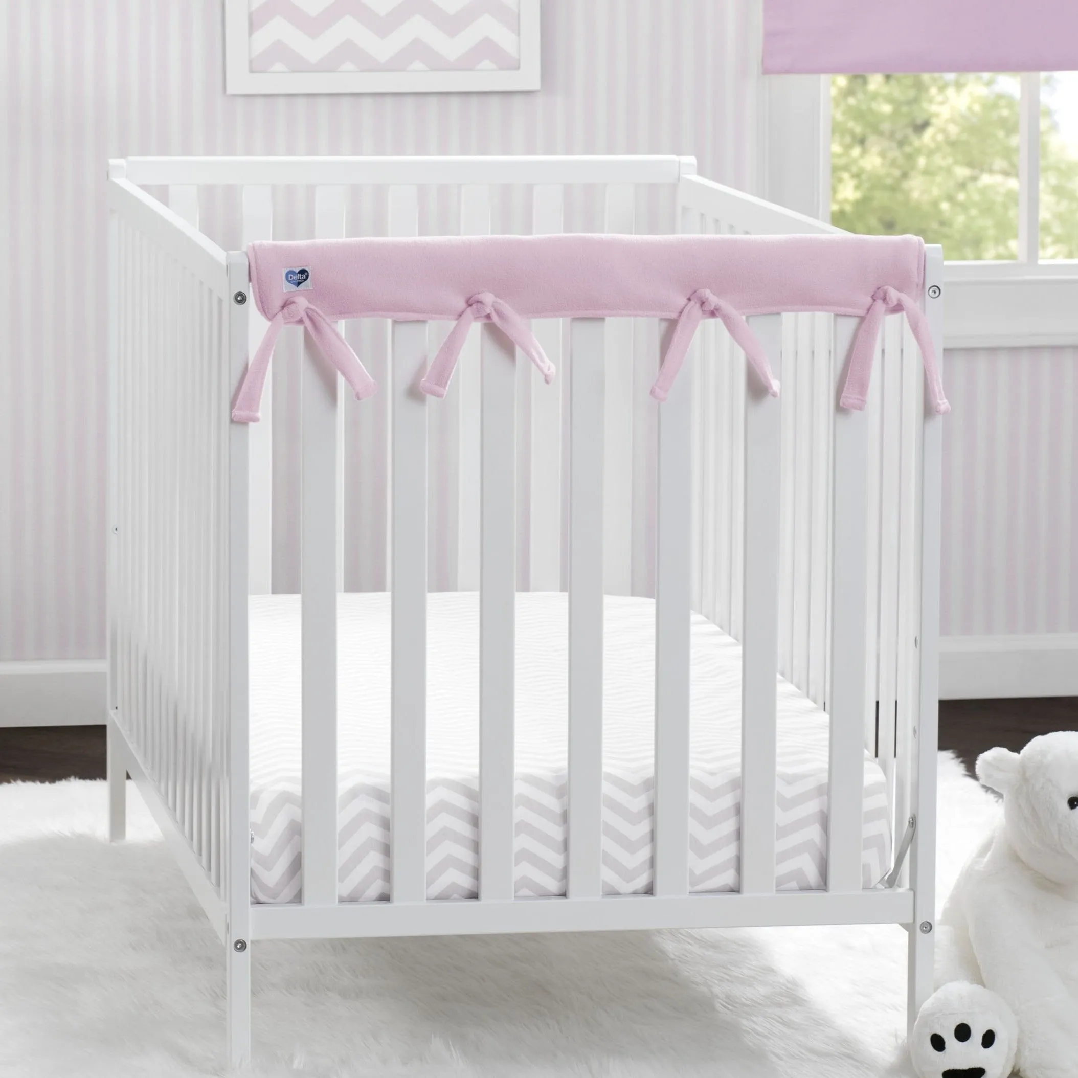 Waterproof Fleece Crib Rail Covers/Protectors for Short Side Rails, 2 Pack
