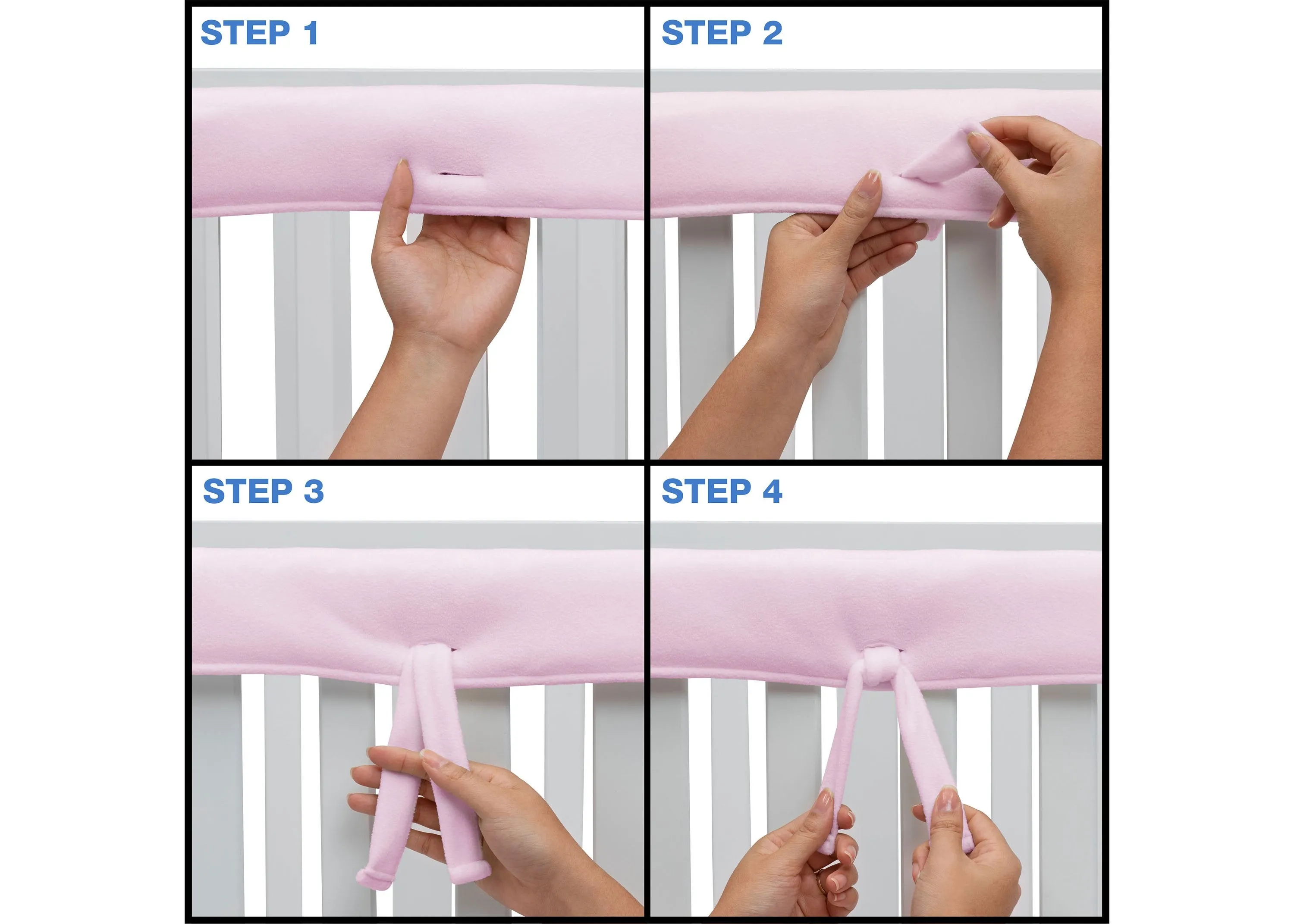 Waterproof Fleece Crib Rail Covers/Protectors for Short Side Rails, 2 Pack
