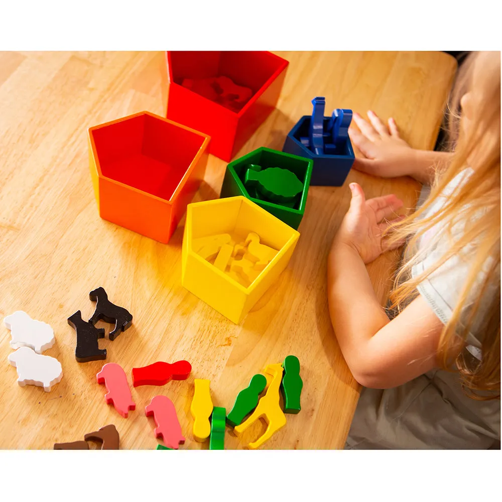Wooden Nesting Houses & Figures Play Set | 41-Piece Chunky Hardwood Set