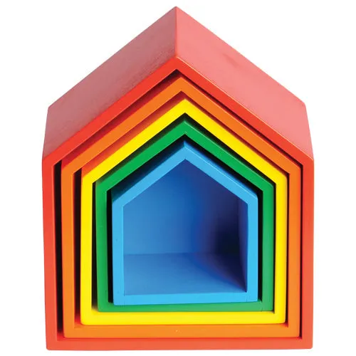 Wooden Nesting Houses & Figures Play Set | 41-Piece Chunky Hardwood Set