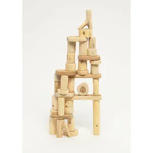 Wooden Tree Blocks | 36-Piece Set | Eco-Friendly Building Blocks
