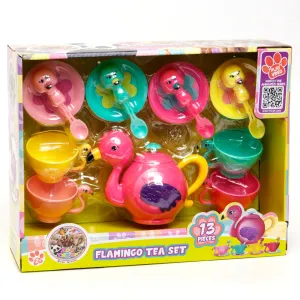 Zoo Troop Flamingo Tea Set - 13-Piece Pretend Play Set for Ages 2 